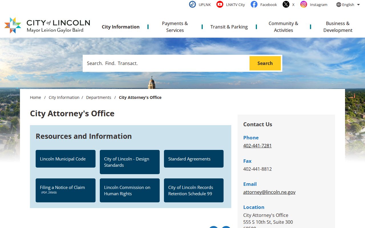 Lancaster County residents directory Lincoln public records request page