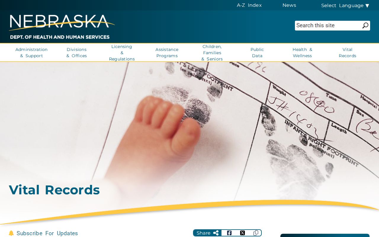Lancaster County residents directory Nebraska vital records service page
