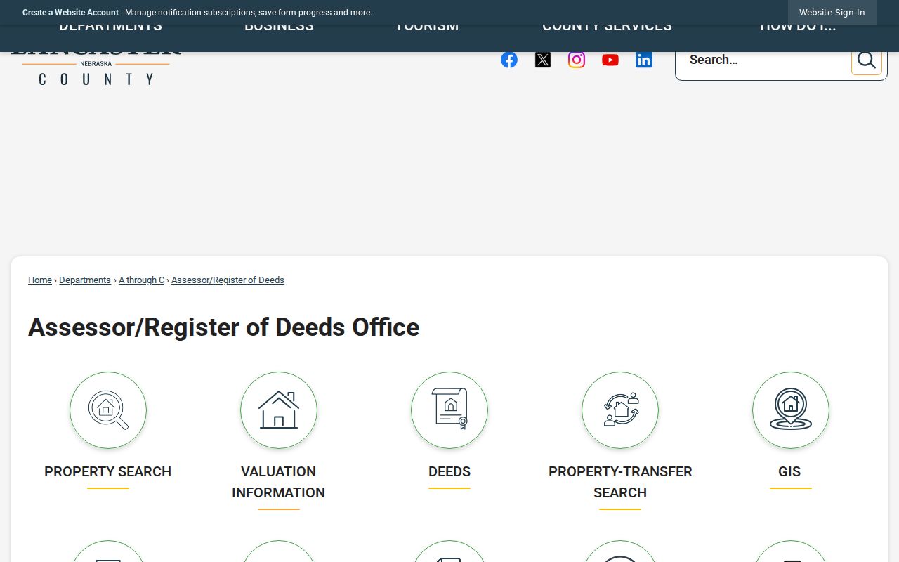 Lancaster County previous residents research through the Assessor and Register of Deeds